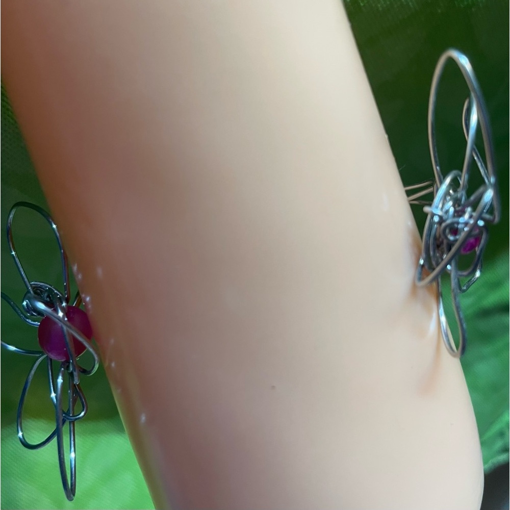 Open faced cuff Flower power bracelet